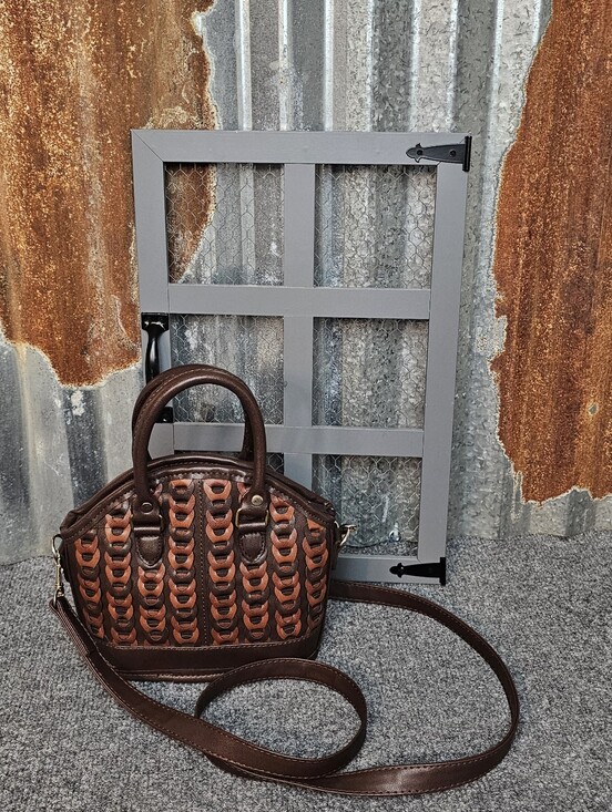 Handbags - Vintage-Vibe| Woven Faux Leather|Dome Bag| Multi Brown Two-Way Convertible Purse